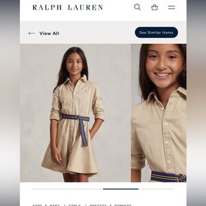 Ralph Lauren Polo Belted Cotton Chino Shirtdress